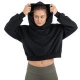Lift Heavy Carbon Cropped Statement Hoodie - wodstore